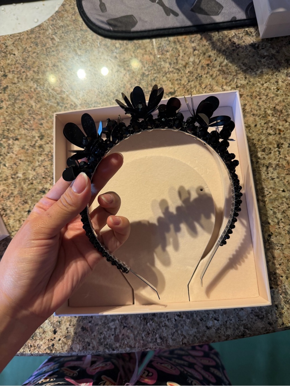 Black Floral Decorative Headband - Women Accessories Simone Rocha